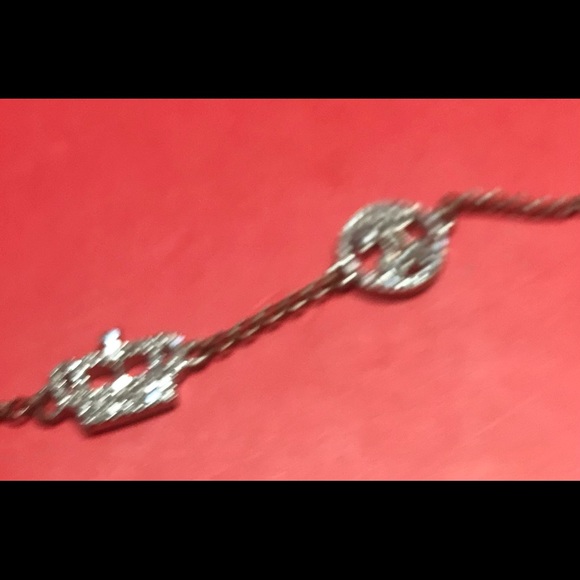 Juicy Couture vintage bracelet crystal accents on chain links. Can hold charms - Picture 2 of 8
